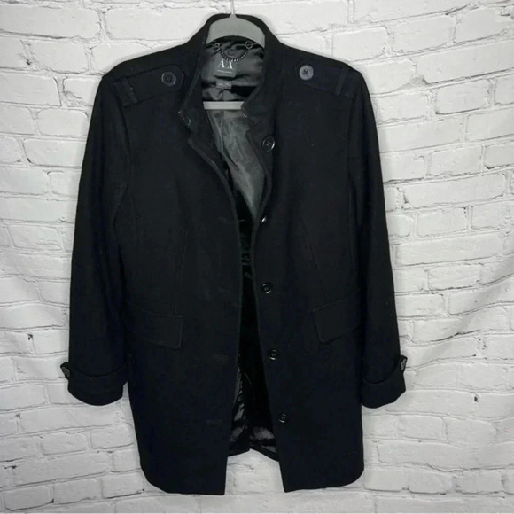 Armani Exchange Black Wool Coat Girls size XL - Picture 1 of 10